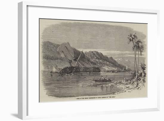 Scene of the Recent Earthquake in Japan, Sinking of The Diana-null-Framed Giclee Print