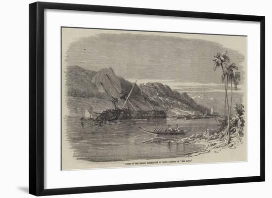 Scene of the Recent Earthquake in Japan, Sinking of The Diana-null-Framed Giclee Print