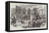 Scene of the Riot at Wigan, the Royal Hotel, November 1853-null-Framed Stretched Canvas