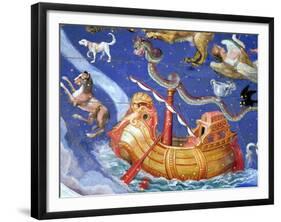Scene of the Zodiac Including a Galleon, Detail from the Vault of the "Sala Del Mappamondo"-Giovanni De' Vecchi-Framed Giclee Print