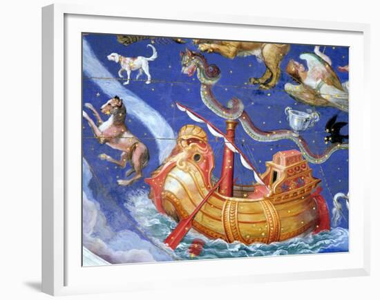 Scene of the Zodiac Including a Galleon, Detail from the Vault of the "Sala Del Mappamondo"-Giovanni De' Vecchi-Framed Giclee Print