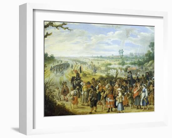 Scene of War: Population Fleeing before Enemy-Sebastian Vrancx-Framed Giclee Print