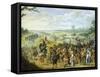 Scene of War: Population Fleeing before Enemy-Sebastian Vrancx-Framed Stretched Canvas