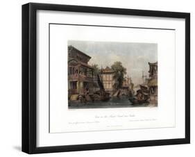 Scene on the Honan Canal, Near Canton, China, C1840-James B Allen-Framed Giclee Print