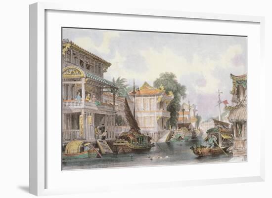 Scene on the Horan Canal Near Canton, C.1850-Thomas Allom-Framed Giclee Print