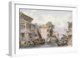 Scene on the Horan Canal Near Canton, C.1850-Thomas Allom-Framed Giclee Print