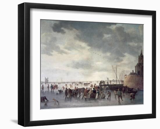 Scene on the Ice Near Dordecht-Jan Van Goyen-Framed Giclee Print
