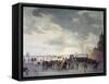 Scene on the Ice Near Dordecht-Jan Van Goyen-Framed Stretched Canvas