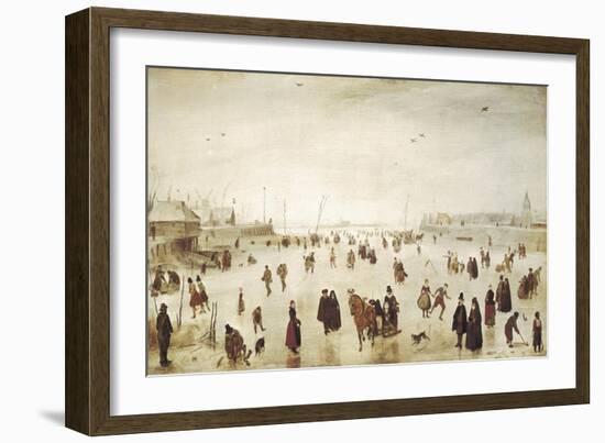 Scene on the Ice-Hendrik Avercamp-Framed Art Print