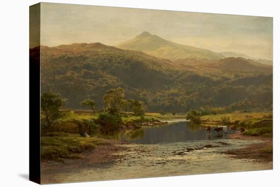 Scene on the Llugwy with Moel Siabod in the Distance, 1870-Benjamin Williams Leader-Stretched Canvas