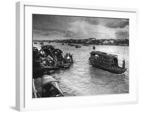 Scene on the Pearl River with Boats-null-Framed Photographic Print