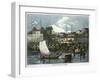 Scene on the River at Canton, China, C1840-null-Framed Giclee Print