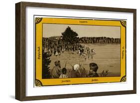 Scene on the River Jordan, Palestine-null-Framed Art Print