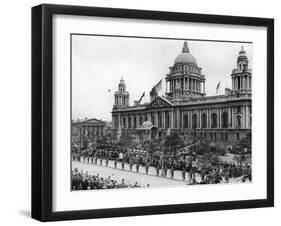 Scene Outside the City Hall in Belfast During the Opening Ceremony. 13th June 1921-Staff-Framed Photographic Print