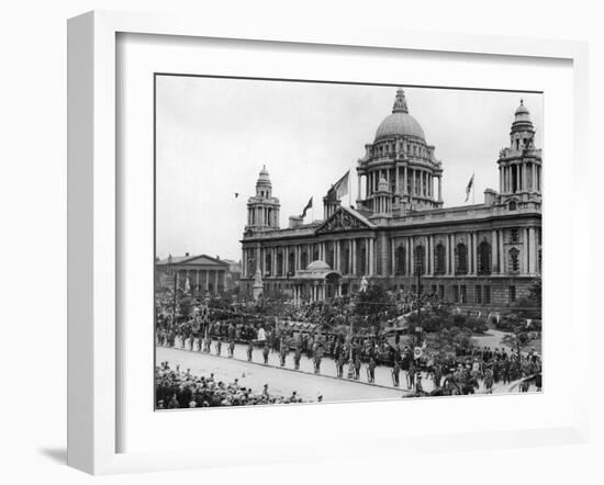 Scene Outside the City Hall in Belfast During the Opening Ceremony. 13th June 1921-Staff-Framed Photographic Print