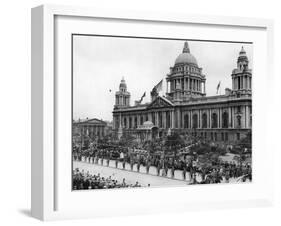 Scene Outside the City Hall in Belfast During the Opening Ceremony. 13th June 1921-Staff-Framed Photographic Print