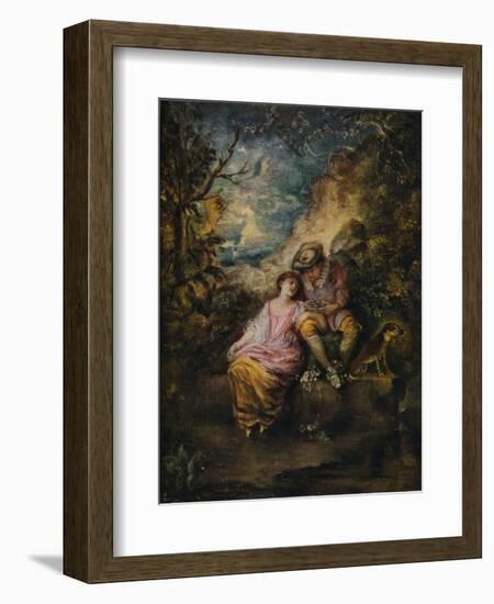 'Scene Pastorale', c1710-Jean-Antoine Watteau-Framed Giclee Print