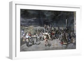 Scene Seven, the Rescue, from the Play Maitre D'Armes, Port of Saint-Martin, 1892-Henri Meyer-Framed Giclee Print