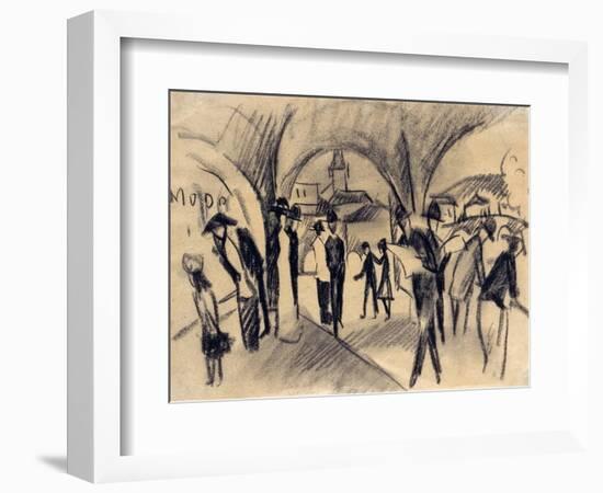 Scene under the Arcades in Thun, 1913-August Macke-Framed Giclee Print