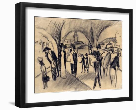 Scene under the Arcades in Thun, 1913-August Macke-Framed Giclee Print