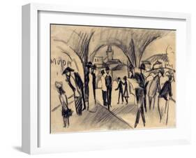 Scene under the Arcades in Thun, 1913-August Macke-Framed Giclee Print