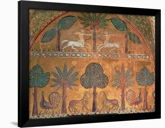 Scene with Centaurs, from the Room of King Ruggero (Mosaic)-Italian-Framed Giclee Print