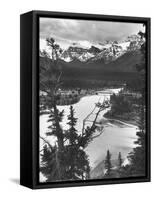 Scenery Along Columbia Icefields Highway in Canadian Rockies between Banff and Jasper-Andreas Feininger-Framed Stretched Canvas