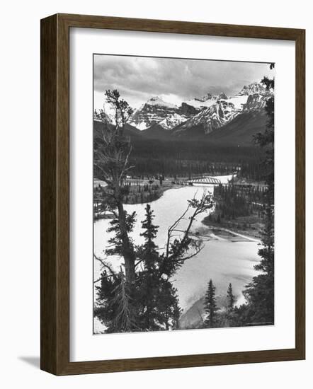 Scenery Along Columbia Icefields Highway in Canadian Rockies between Banff and Jasper-Andreas Feininger-Framed Photographic Print