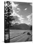 Scenery along Columbia Icefields Highway in Canadian Rockies between Banff and Jasper-Andreas Feininger-Stretched Canvas