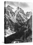 Scenery along Columbia Icefields Highway in Canadian Rockies between Banff and Jasper-Andreas Feininger-Stretched Canvas