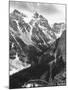 Scenery along Columbia Icefields Highway in Canadian Rockies between Banff and Jasper-Andreas Feininger-Mounted Photographic Print