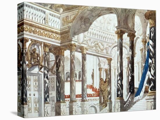 Scenery Design for the Baptism, from Sleeping Beauty, 1921-Leon Bakst-Stretched Canvas