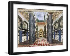 Scenery Design for the Imperial Palace, from The Martyr of St. Sebastian, c.1911-22-Leon Bakst-Framed Giclee Print