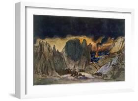 Scenery Design from Phedre, 1917 (Colour Litho)-Leon Bakst-Framed Giclee Print