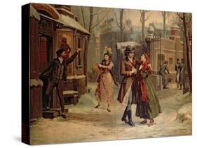 Scenery For the Scene with Mimi and Rodolfo in the Opera 'La Boheme' by Giacomo Puccini-Luigi Morgari-Stretched Canvas