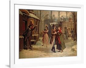 Scenery For the Scene with Mimi and Rodolfo in the Opera 'La Boheme' by Giacomo Puccini-Luigi Morgari-Framed Giclee Print