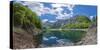Scenery, Hinterer Gosausee, mountain lake, spring-David & Micha Sheldon-Stretched Canvas