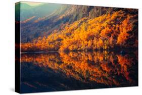 Scenery of High Mountain with Lake and High Peak on A Clear Day-wanderer3-Stretched Canvas