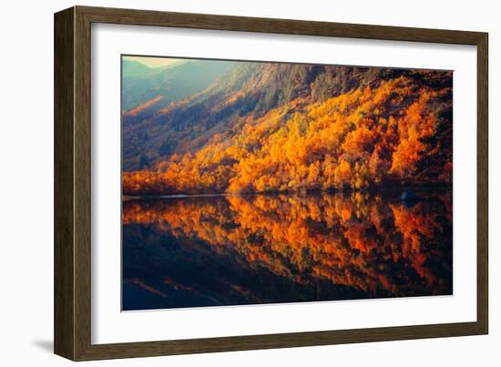 Scenery of High Mountain with Lake and High Peak on A Clear Day-wanderer3-Framed Photographic Print