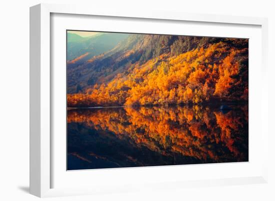 Scenery of High Mountain with Lake and High Peak on A Clear Day-wanderer3-Framed Photographic Print