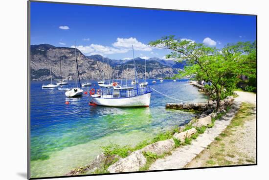 Scenery of Lago Di Garda- Beautiful Lake in Northen Italy-Maugli-l-Mounted Photographic Print