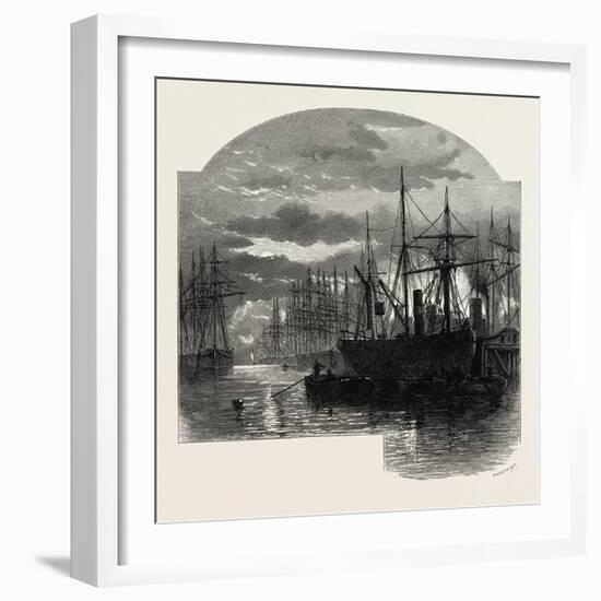 Scenery of the Thames: in the Pool, Colliers Unloading, UK-null-Framed Giclee Print