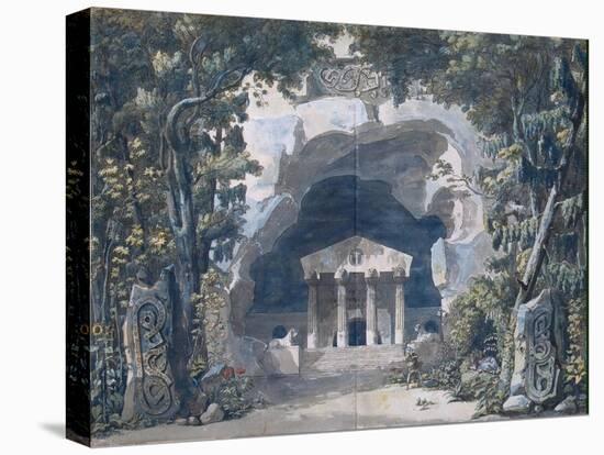 Scenery Sketch for the Opera 'Frigga', 1787-Louis Jean Desprez-Stretched Canvas