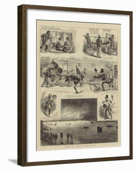 Scenes at a Fire at Tokio, Japan-null-Framed Giclee Print