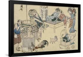 Scènes de rue nouvellement publiées-Katsushika Hokusai-Framed Giclee Print