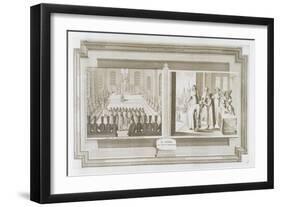 Scenes Depicting an Ambassadorial Audience with the Czar of Russia and Muscovites Declaring an Oath-Pieter Van Der Aa-Framed Giclee Print