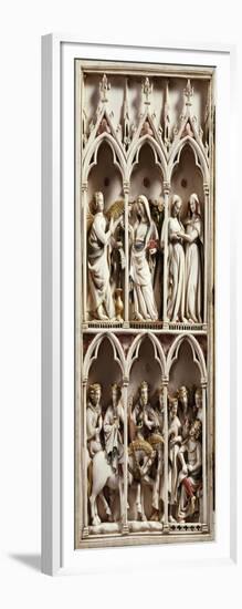 Scenes from Childhood of Christ, Valve from Diptych, Ca 1330, Carved Ivory, France-null-Framed Giclee Print