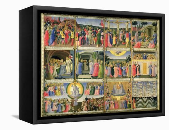 Scenes from Passion of Christ and Last Judgement, Originally Drawers from a Cabinet Storing Silver-Fra Angelico-Framed Stretched Canvas