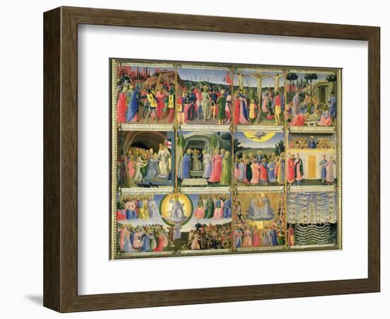 Scenes from Passion of Christ and Last Judgement, Originally Drawers from a Cabinet Storing Silver-Fra Angelico-Framed Giclee Print