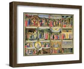 Scenes from Passion of Christ and Last Judgement, Originally Drawers from a Cabinet Storing Silver-Fra Angelico-Framed Giclee Print